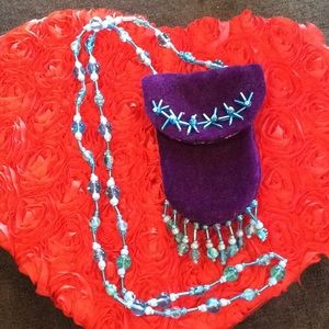 Artisan Velvet purse necklace